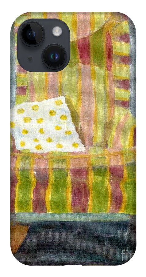 Chair iPhone 14 Case featuring the mixed media My Favorite Chair by Ruth Dailey