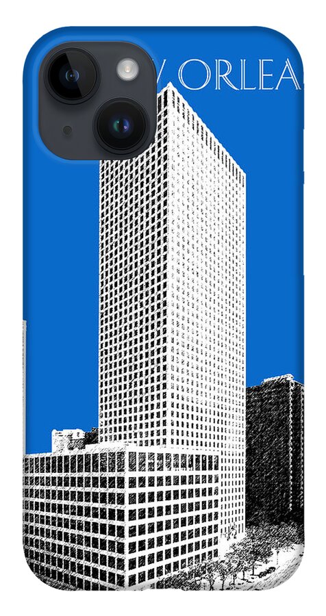 Architecture iPhone Case featuring the digital art New Orleans Skyline - Blue by DB Artist
