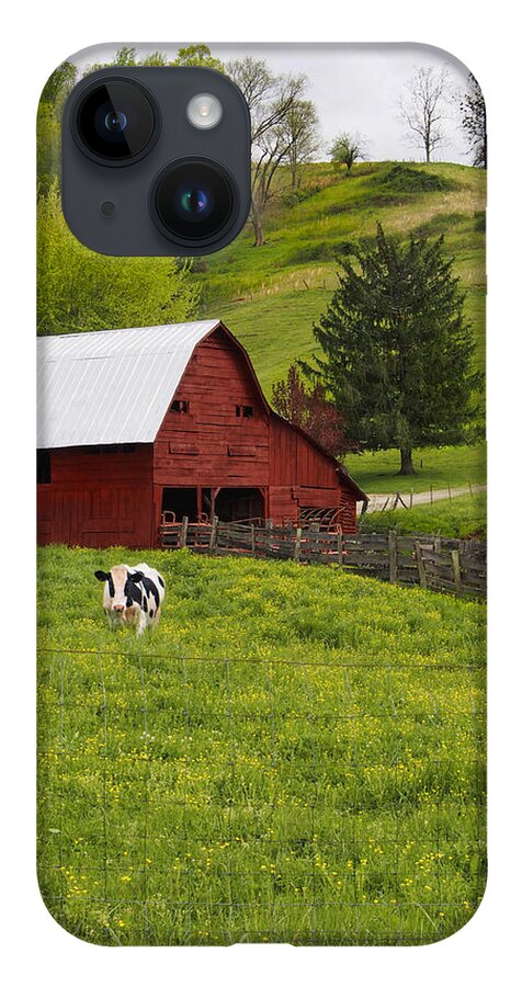 Red Barn iPhone 14 Case featuring the photograph New Red Paint by Mike McGlothlen