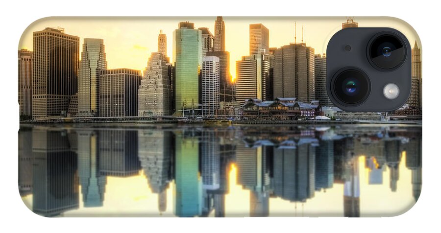 Yhun Suarez iPhone 14 Case featuring the photograph New York Skyline Sunset by Yhun Suarez