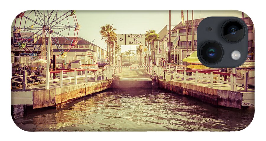 America iPhone 14 Case featuring the photograph Newport Beach Balboa Island Ferry Dock Photo by Paul Velgos