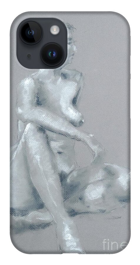 Nude iPhone 14 Case featuring the painting No Regrets by Jim Fronapfel