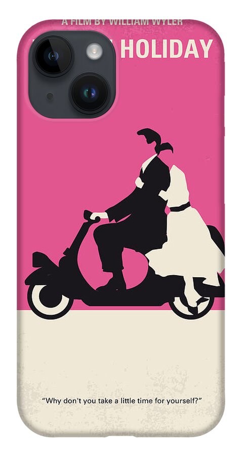 Roman iPhone 14 Case featuring the digital art No205 My Roman Holiday minimal movie poster by Chungkong Art
