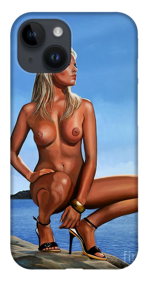 Paul Meijering iPhone 14 Case featuring the painting Nude Blond Beauty by Paul Meijering