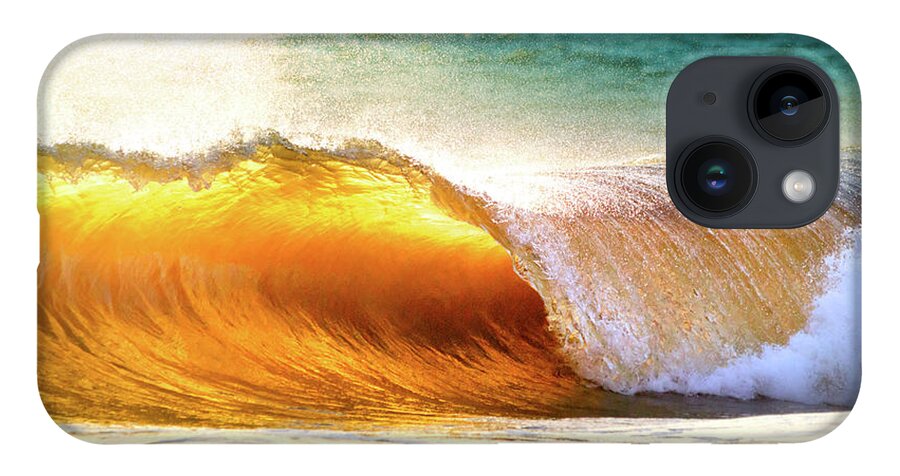 Tranquility iPhone Case featuring the photograph Ocean Wave Breaking At Sunset by Elojotorpe