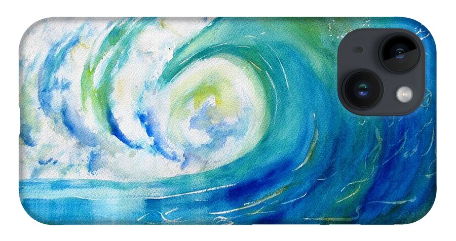 Wave iPhone Case featuring the painting Ocean Wave by Carlin Blahnik CarlinArtWatercolor