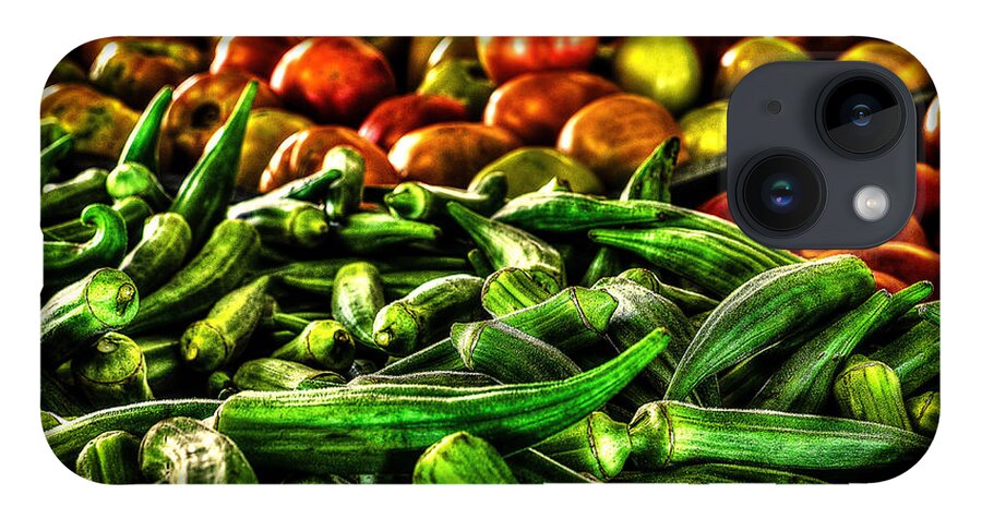 Okra iPhone 14 Case featuring the photograph Okra and Tomatoes by David Morefield