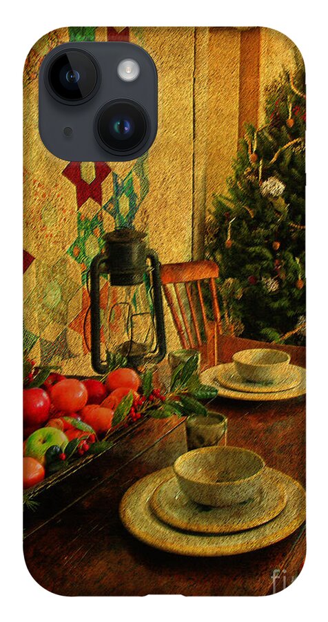 Textures iPhone 14 Case featuring the photograph Old Fashion Christmas At Atalaya by Kathy Baccari