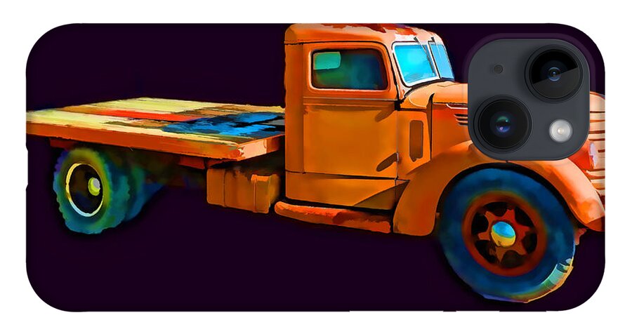 Old Truck iPhone Case featuring the photograph Orange Truck Rough Sketch by Cathy Anderson