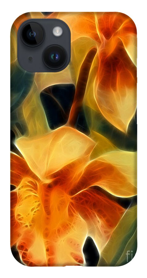 Floral iPhone 14 Case featuring the painting Orchid II Life by Francine Dufour Jones