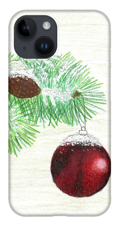 Christmas iPhone Case featuring the drawing Ornament by Lisa Blake