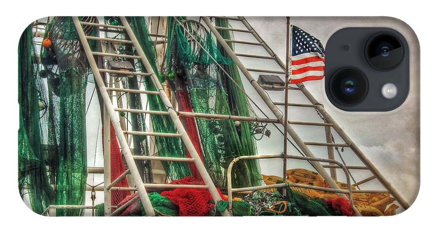 Palm iPhone 14 Case featuring the painting Our Mother and the Flag by Michael Thomas