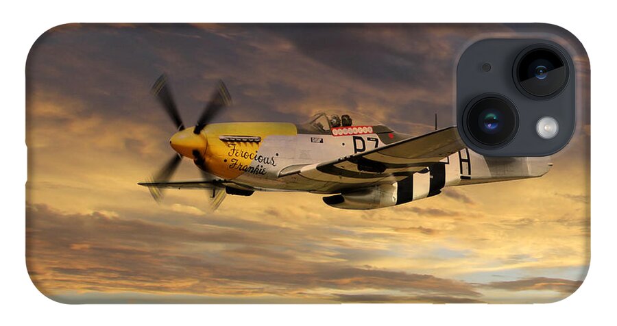 P51 Mustang iPhone Case featuring the digital art P-51 Ferocious Frankie by Airpower Art