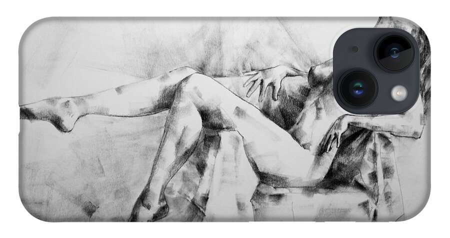 Erotic iPhone 14 Case featuring the drawing Page 11 by Dimitar Hristov
