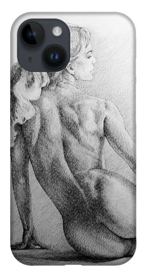 Erotic iPhone 14 Case featuring the drawing Page 16 by Dimitar Hristov
