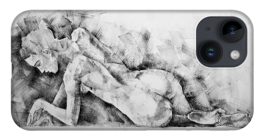 Erotic iPhone 14 Case featuring the drawing Page 7 by Dimitar Hristov