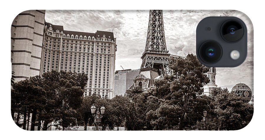 Tags iPhone 14 Case featuring the photograph Paris Las Vegas by Chris Bordeleau