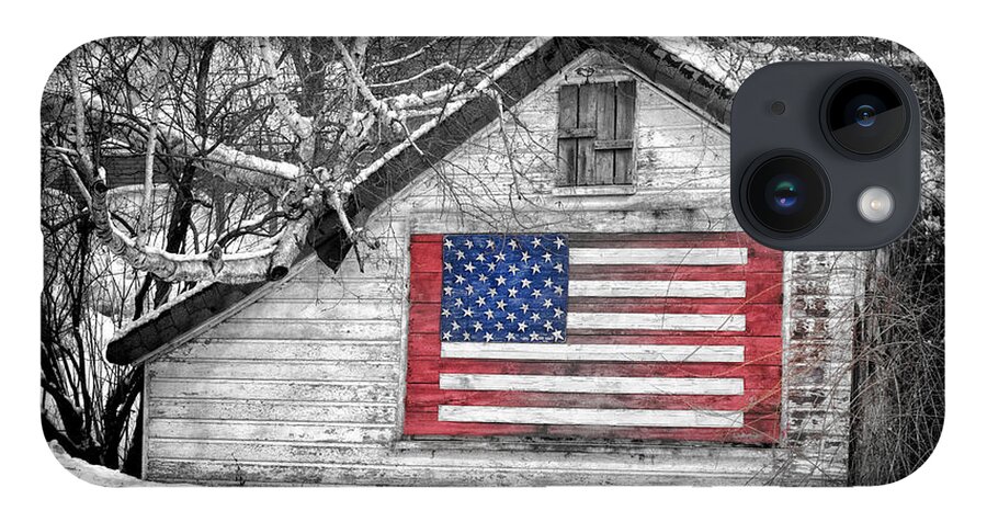 Artwork Landscapes iPhone Case featuring the photograph Patriotic American shed by Jeff Folger