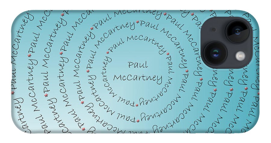 Beatles iPhone 14 Case featuring the digital art Paul McCartney Typography by Andee Design