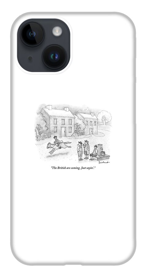 Paul Revere Rides Past Two Colonial Men Smoking iPhone 14 Case