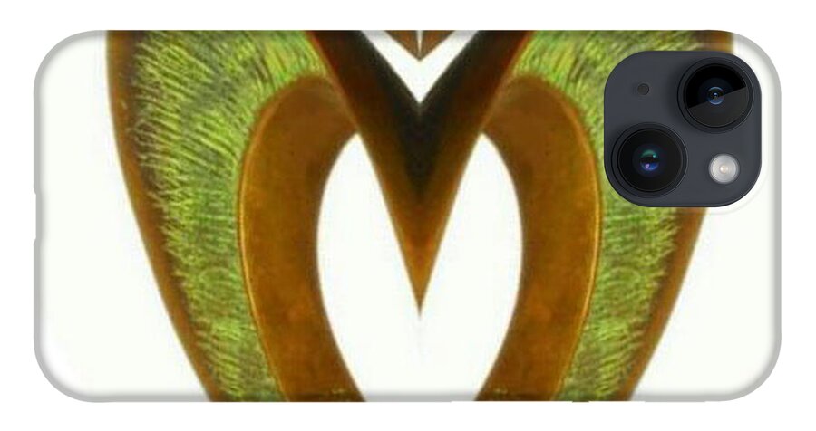 Abstract iPhone 14 Case featuring the digital art Pear Heart by Mary Russell