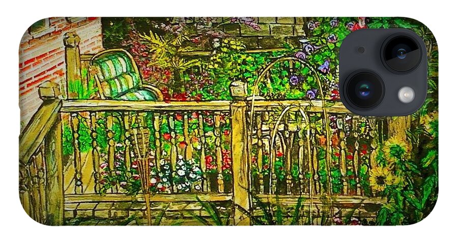 Garden iPhone Case featuring the painting Peggy's Paradise by Alexandria Weaselwise Busen