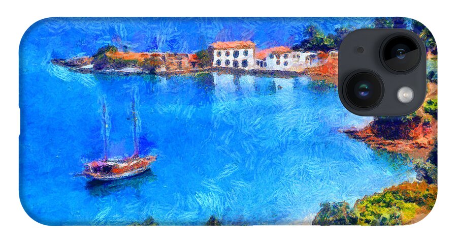Rossidis iPhone 14 Case featuring the painting Pelion Tzasteni by George Rossidis
