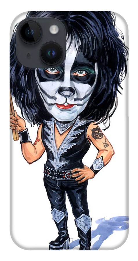 Peter Criss iPhone 14 Case featuring the painting Peter Criss by Art 