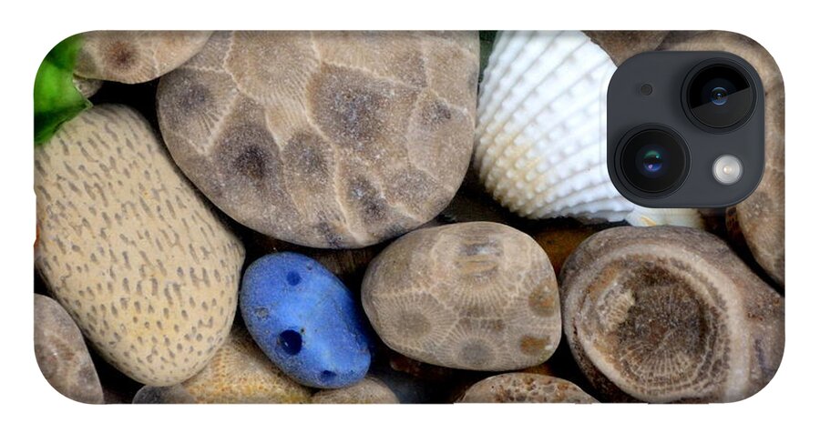 Square iPhone 14 Case featuring the photograph Petoskey Stones V by Michelle Calkins