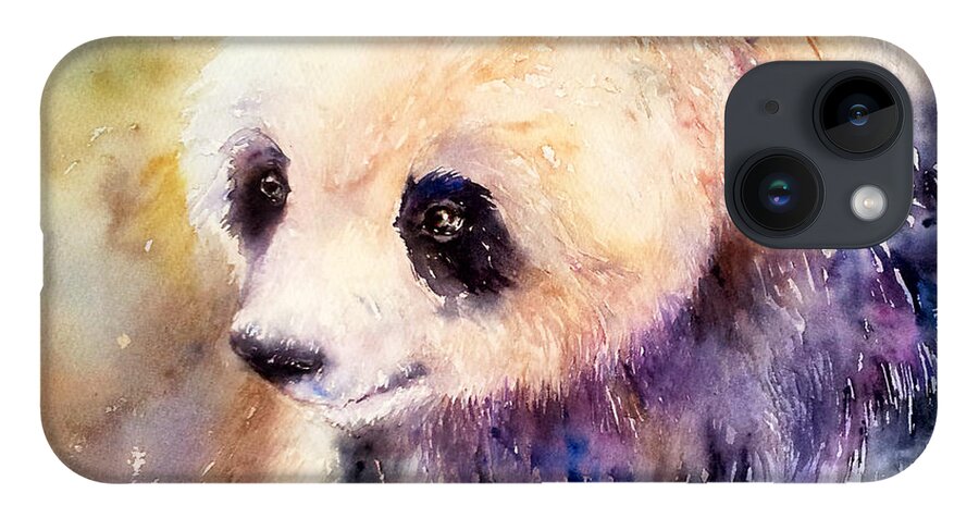 Panda iPhone 14 Case featuring the painting Petunia the Panda by Arti Chauhan