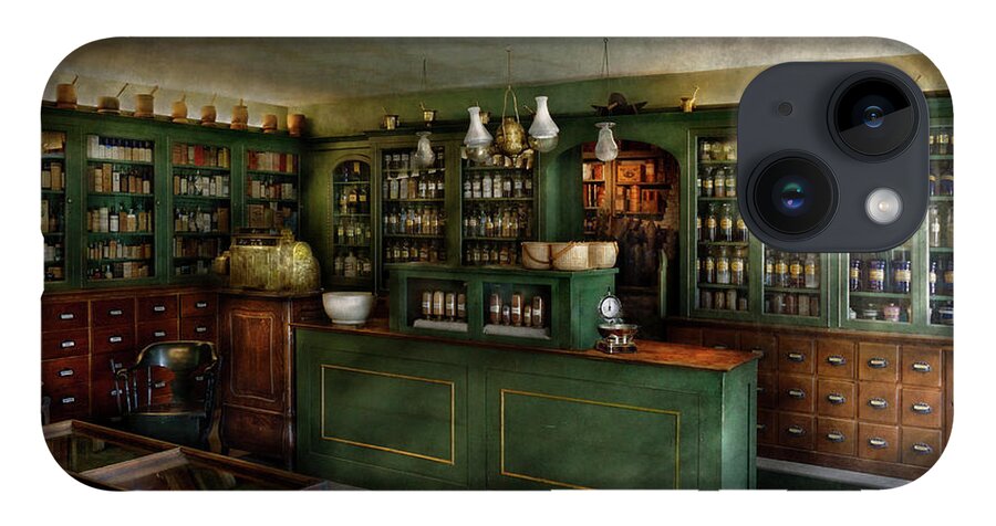 Apothecary iPhone 14 Case featuring the photograph Pharmacy - The Chemist Shop by Mike Savad