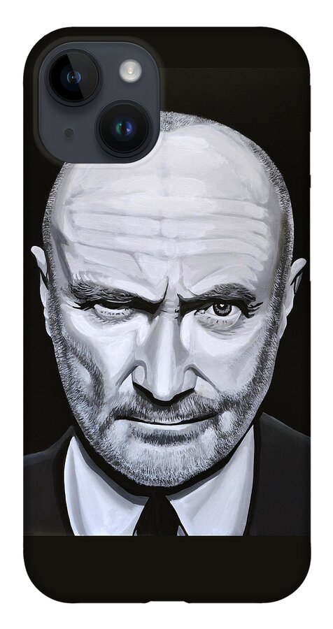 Phil Collins iPhone 14 Case featuring the painting Phil Collins by Paul Meijering