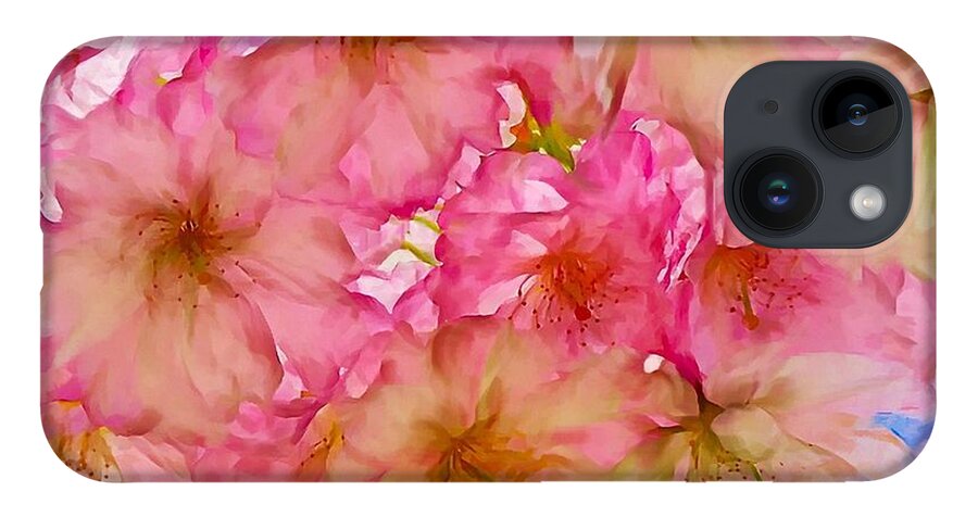 Pink Blossom iPhone 14 Case featuring the digital art Pink Blossom by Lilia D