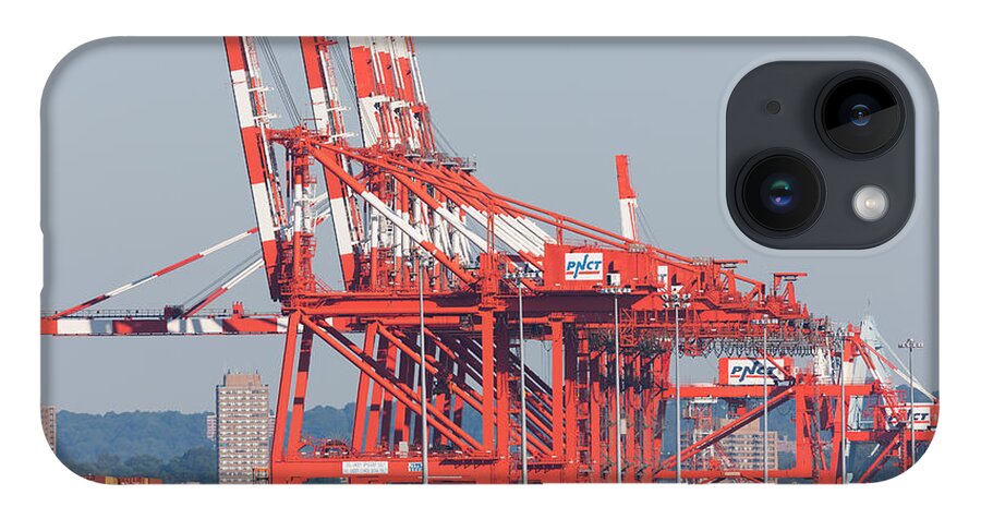 Clarence Holmes iPhone 14 Case featuring the photograph PNCT Facility in Port Newark-Elizabeth Marine Terminal I by Clarence Holmes