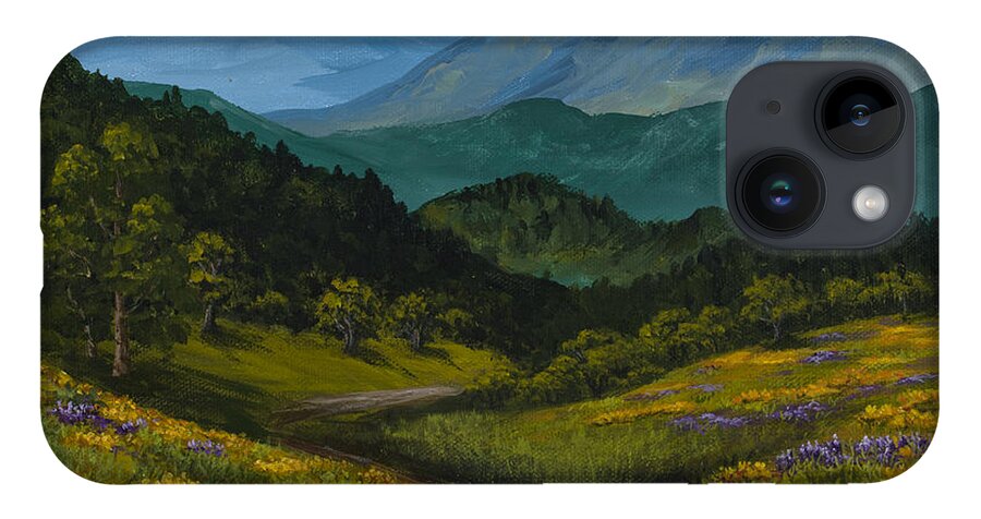Landscape iPhone 14 Case featuring the painting Poppies In Spring by Darice Machel McGuire