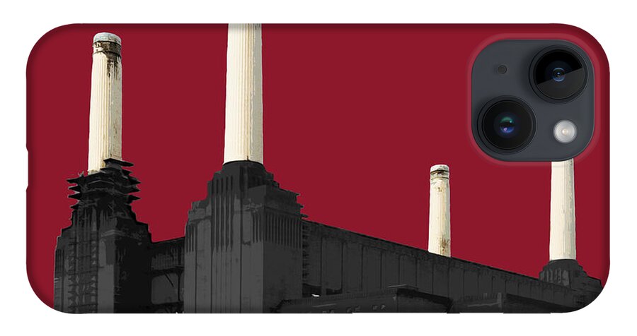 Battersea iPhone 14 Case featuring the mixed media Power - Blazing RED by Big Fat Arts