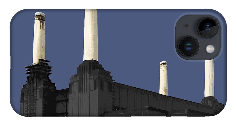 Battersea iPhone 14 Case featuring the mixed media Power - New BLUE by Big Fat Arts