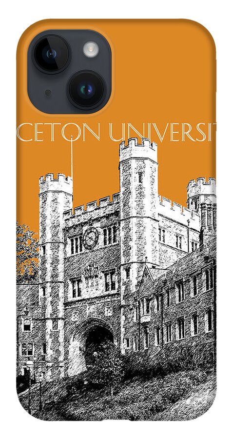 University iPhone 14 Case featuring the digital art Princeton University - Dark Orange by DB Artist