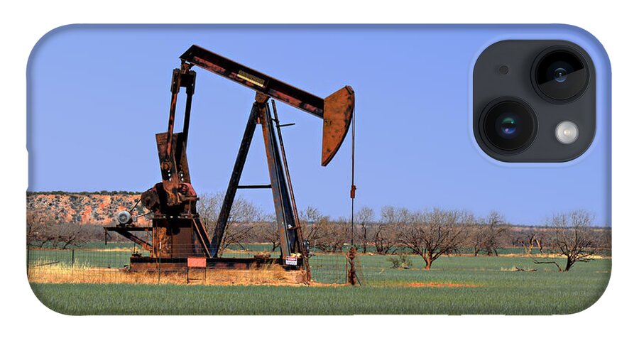 Texas iPhone 14 Case featuring the photograph Pump Jack a Texas icon by Alexandra Till