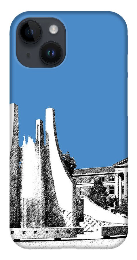 University iPhone Case featuring the digital art Purdue University 2 - Engineering Fountain - Slate by DB Artist