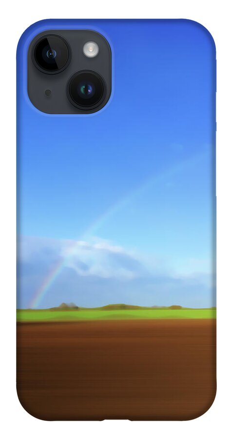 Beauty In Nature iPhone Case featuring the photograph Rainbow In Field by Ikon Ikon Images