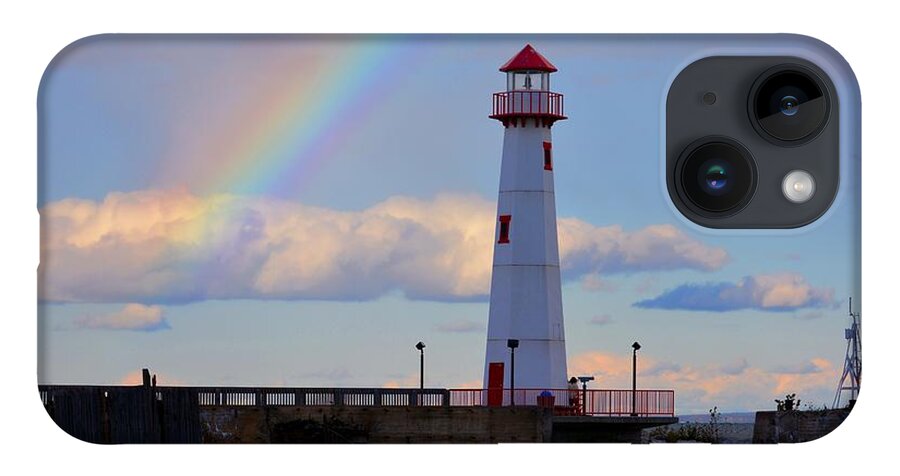 Rainbow iPhone Case featuring the photograph Rainbow Over Watwatam Light by Keith Stokes