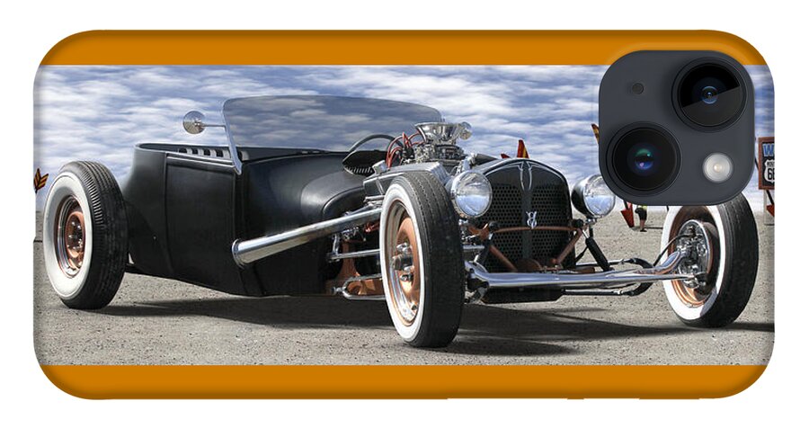 Transportation iPhone Case featuring the photograph Rat Rod On Route 66 2 Panoramic by Mike McGlothlen