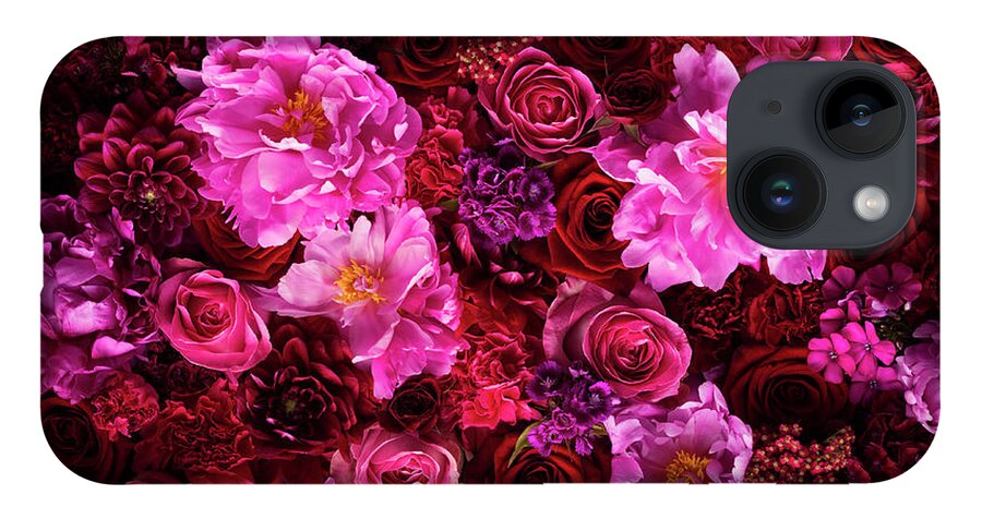 Tranquility iPhone Case featuring the photograph Red And Pink Cut Flowers, Close Up by Jonathan Knowles