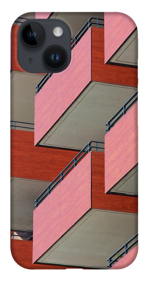 Tranquility iPhone 14 Case featuring the photograph Red Balconies by Jannis Werner