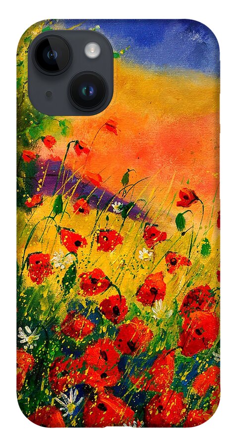 Poppies iPhone 14 Case featuring the painting Red Poppies 45 by Pol Ledent