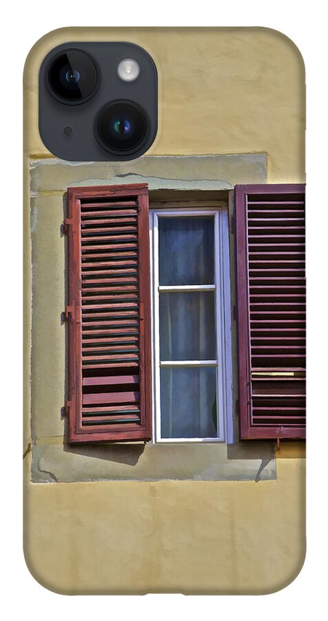 Architecture iPhone Case featuring the photograph Red Window Shutters of Florence by David Letts