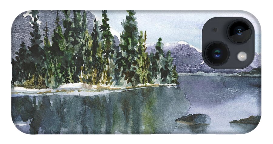 Lake Painting iPhone Case featuring the painting Reflections by Anne Gifford