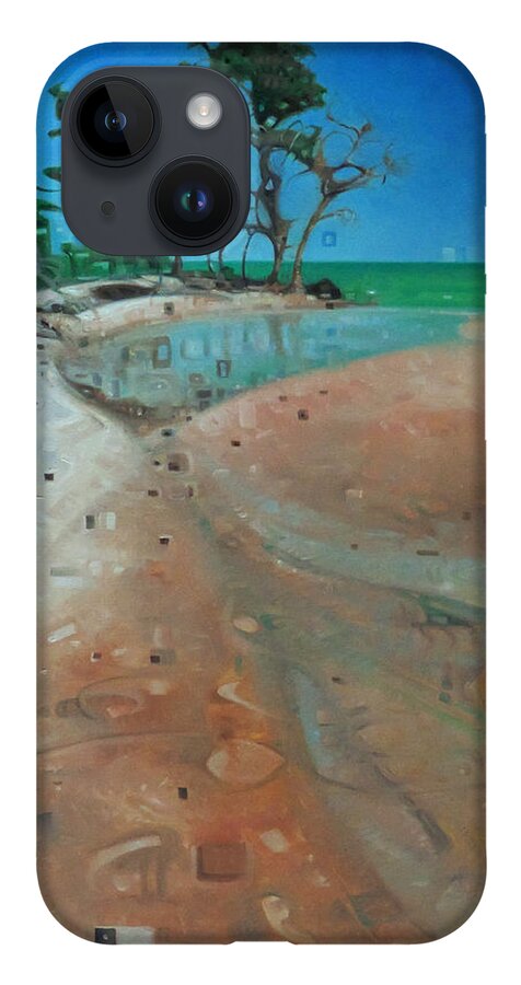 Beach iPhone 14 Case featuring the painting Reflections in the Sand by T S Carson