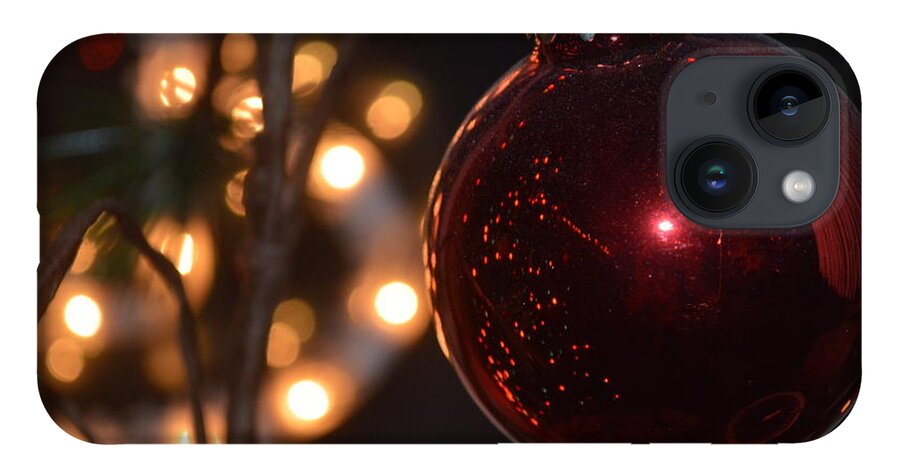 Red iPhone Case featuring the photograph Rich Garnet Christmas Bulb by Michelle Hoffmann